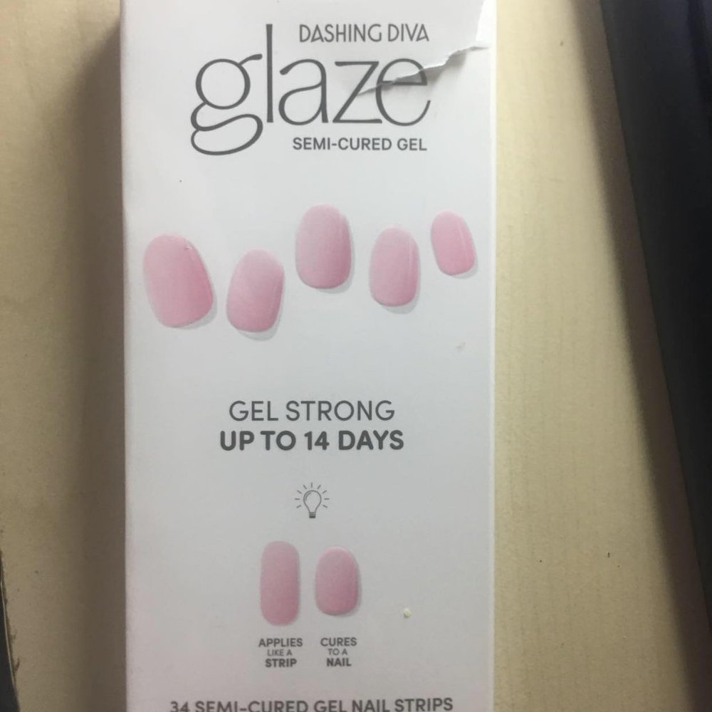 dashing diva glaze semi-cured gel gcm08 lovely pink 34ct.